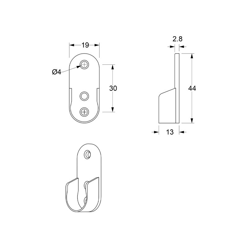 OVAL TUBE SIDE SUPPORT / ALUMINUM MAT